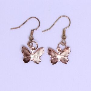 Handmade gold butterfly earrings